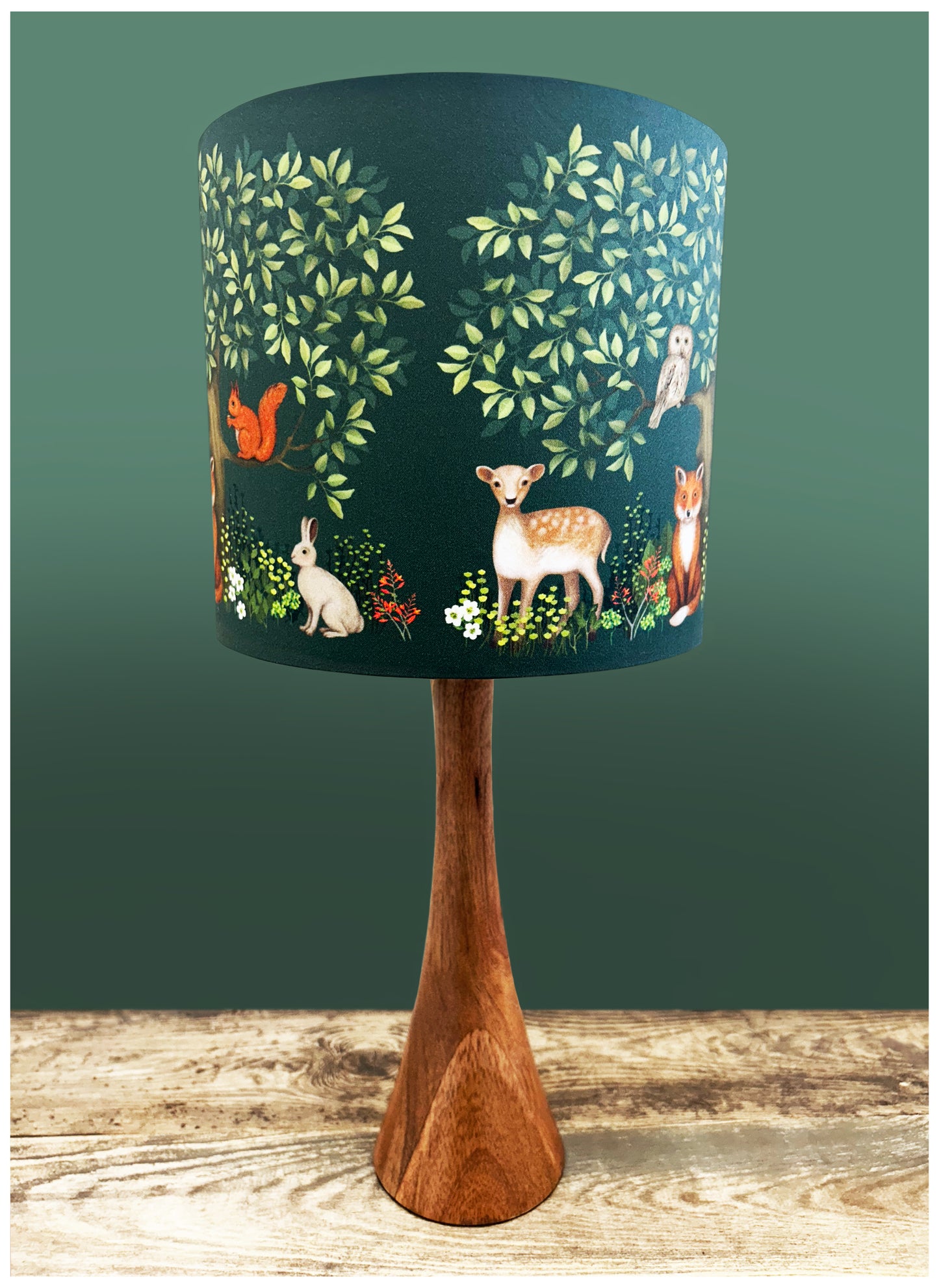 CYRIL SQUIRREL & Forest friends Lampshade (Green)