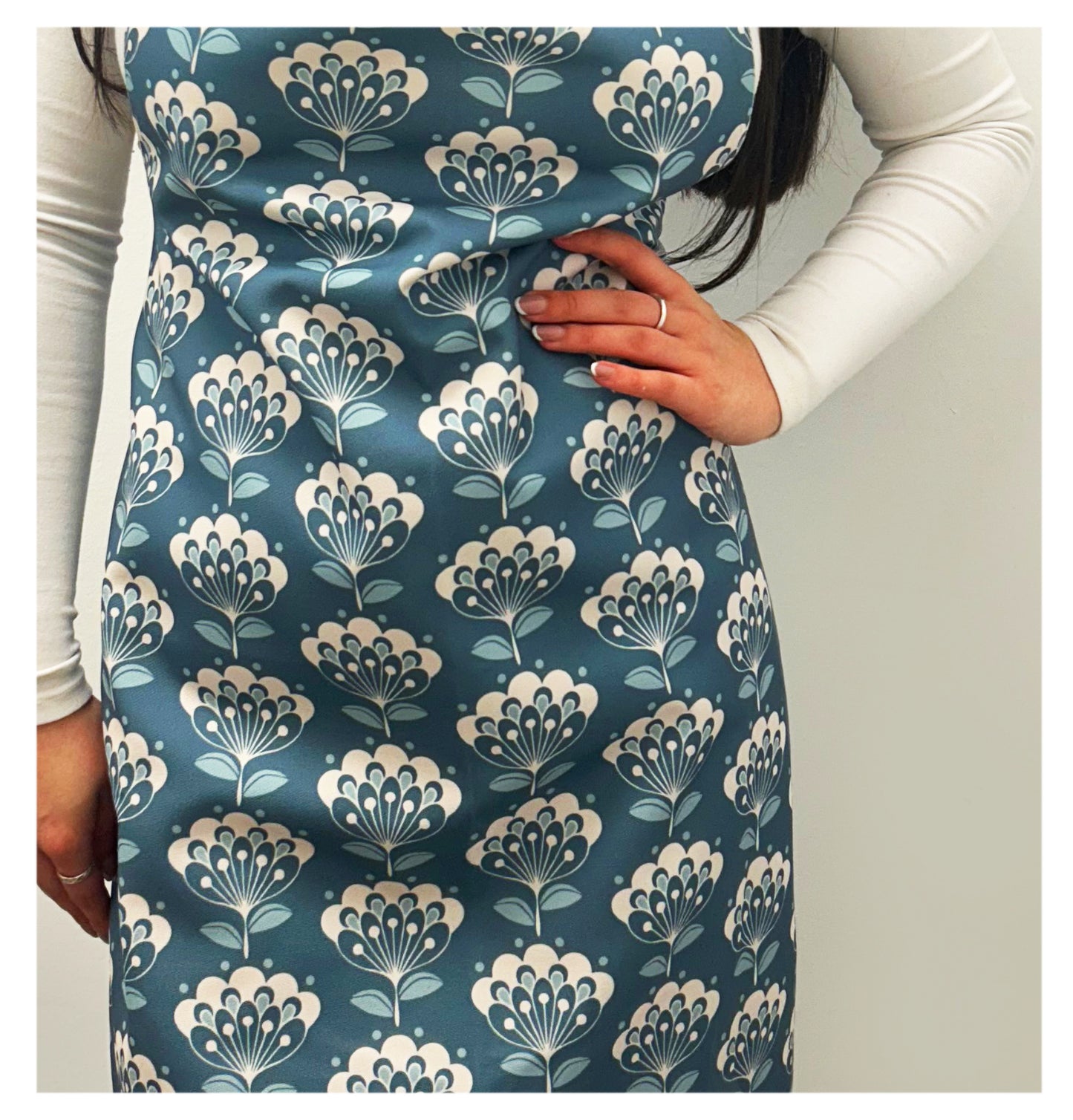 FRIDAY FLOWER (muted teal) Apron