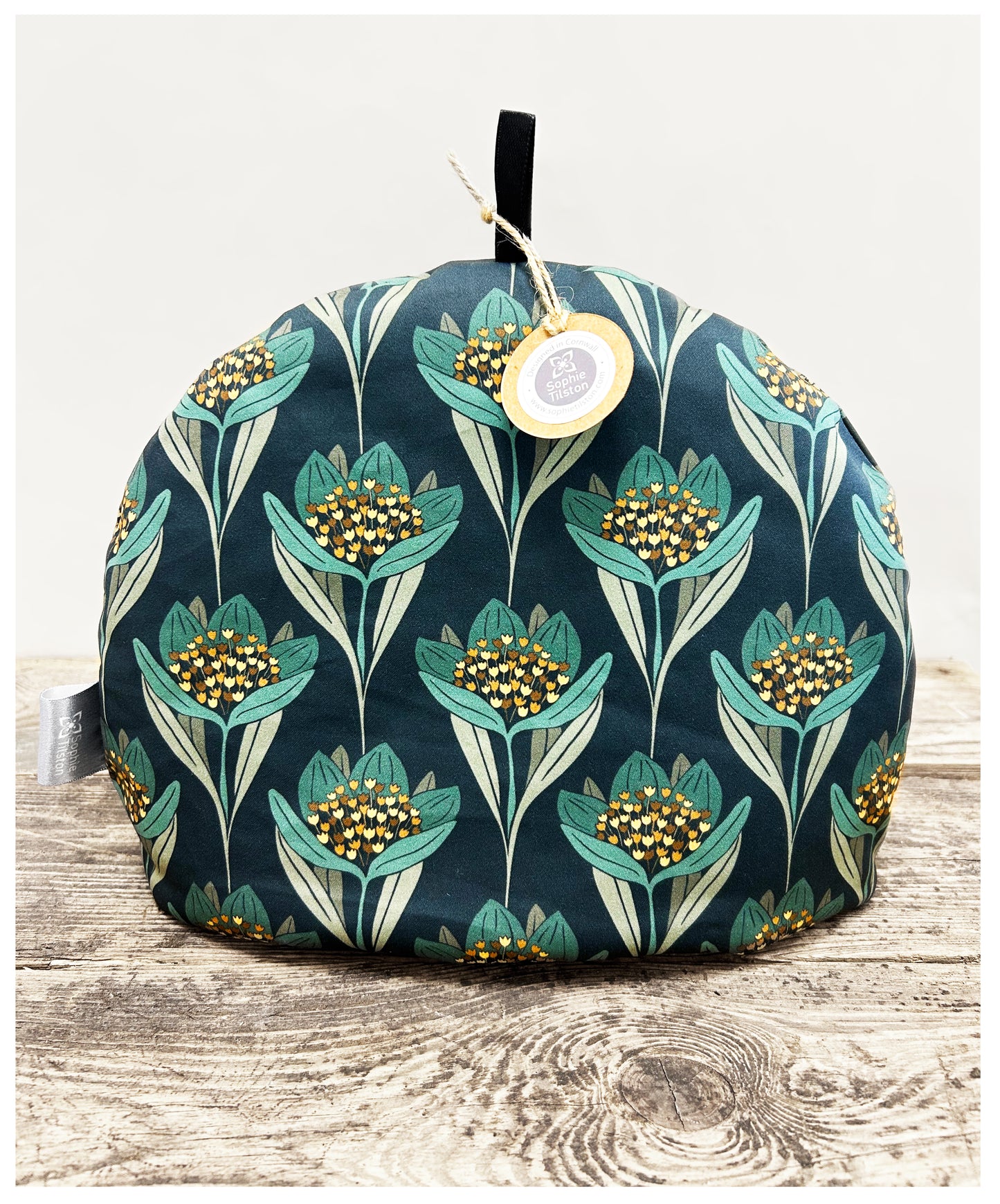 HAPPY FLOWERS (teal) - Tea cosy