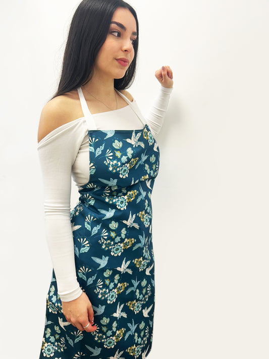 HUMMINGBIRDS (muted teal) Apron