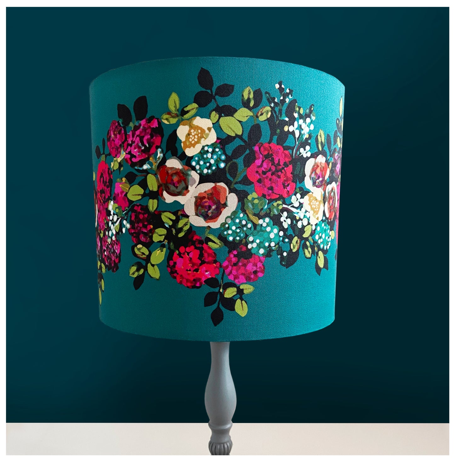 ANTIQUE ISABELLA Lampshade (teal blue)