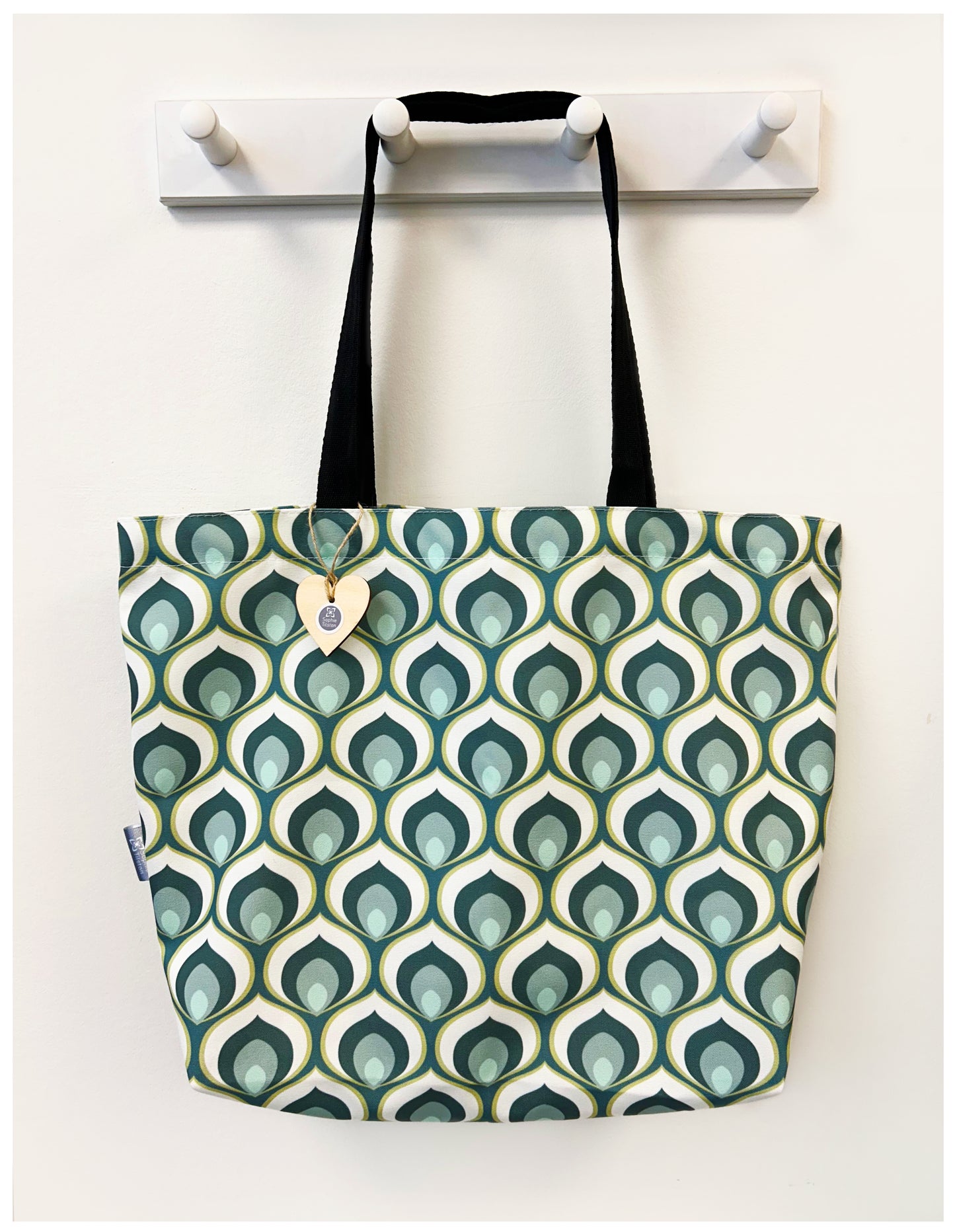 OLIVER (teal blue & white) Tote bag