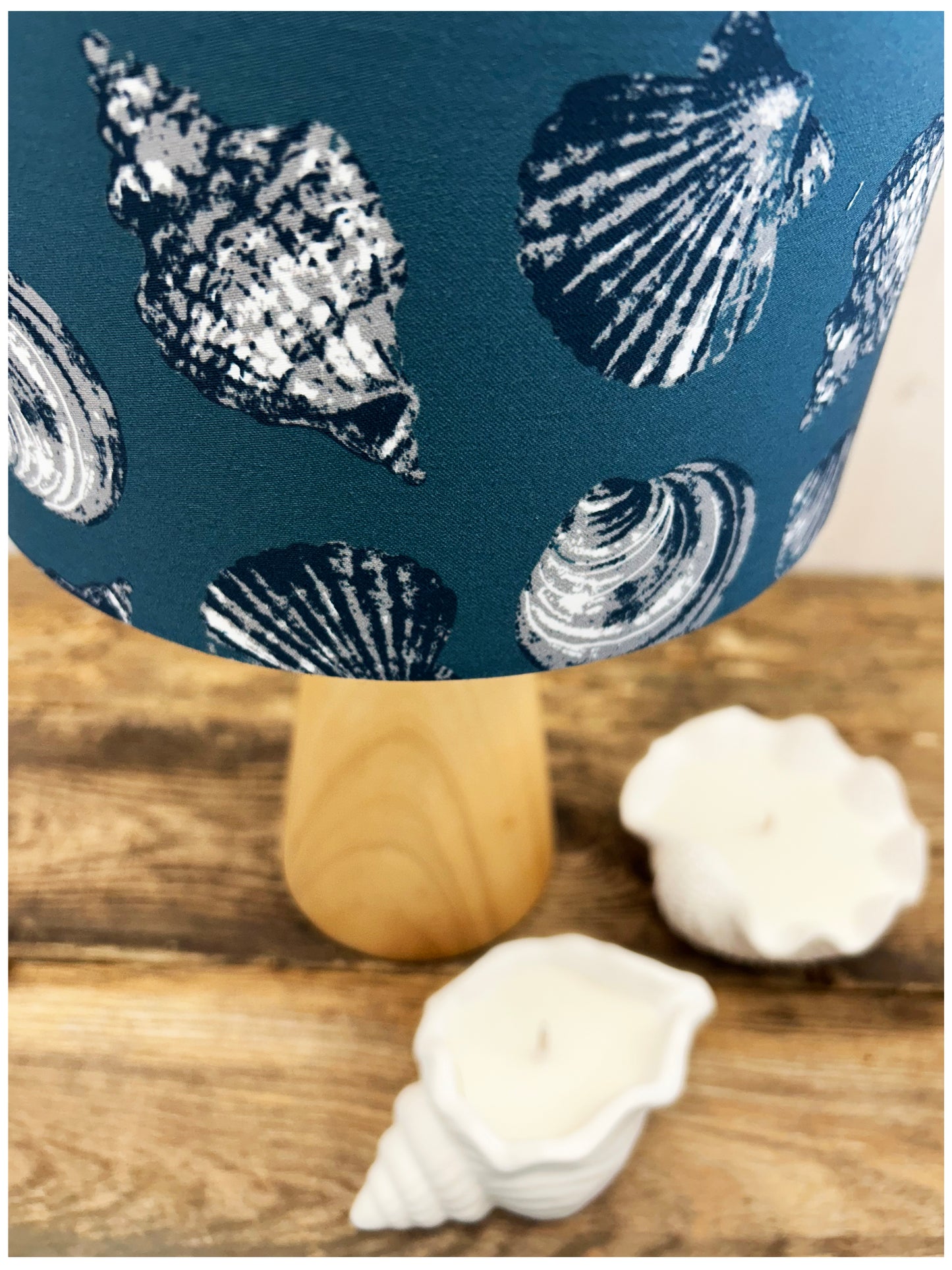 SEARCHING FOR SHELLS (teal blue) Lampshade