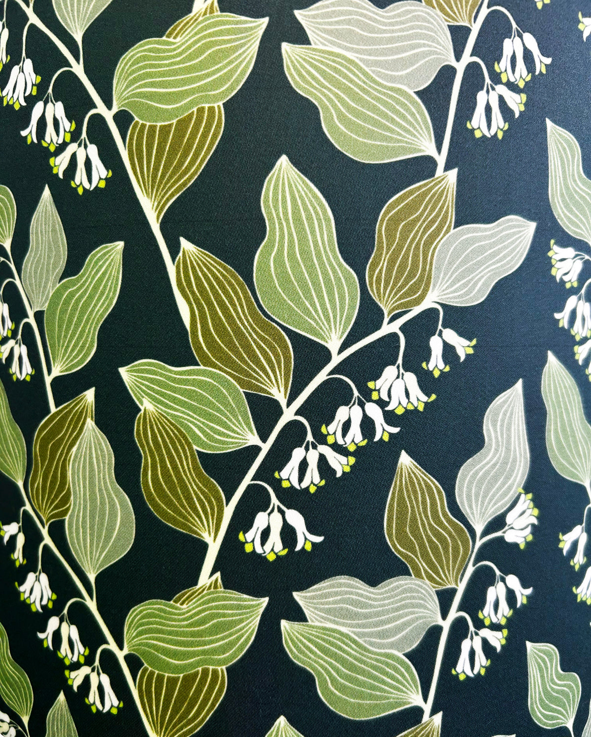 SOLOMONS SEAL (muted dark green/blue) Lampshade