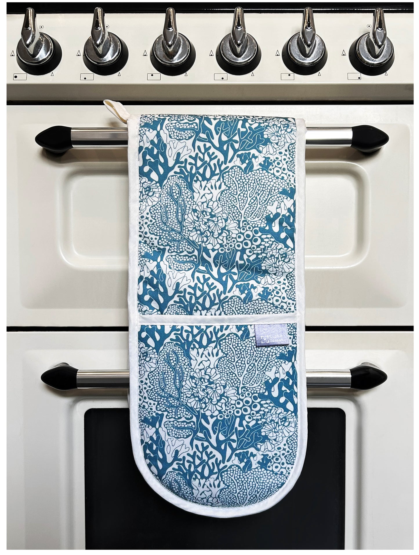 TIDE Coral (blue & white) Double oven gloves