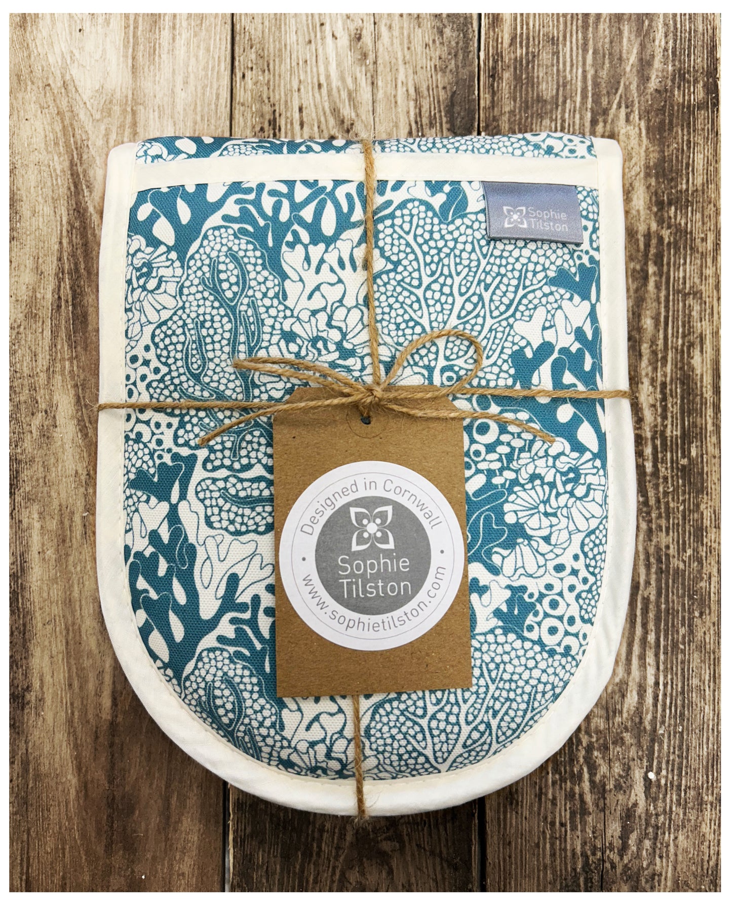 TIDE Coral (blue & white) Double oven gloves