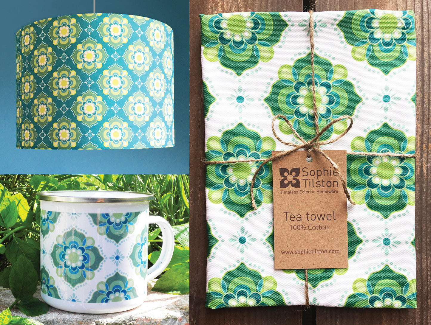BOHO turquoise & green Lampshade