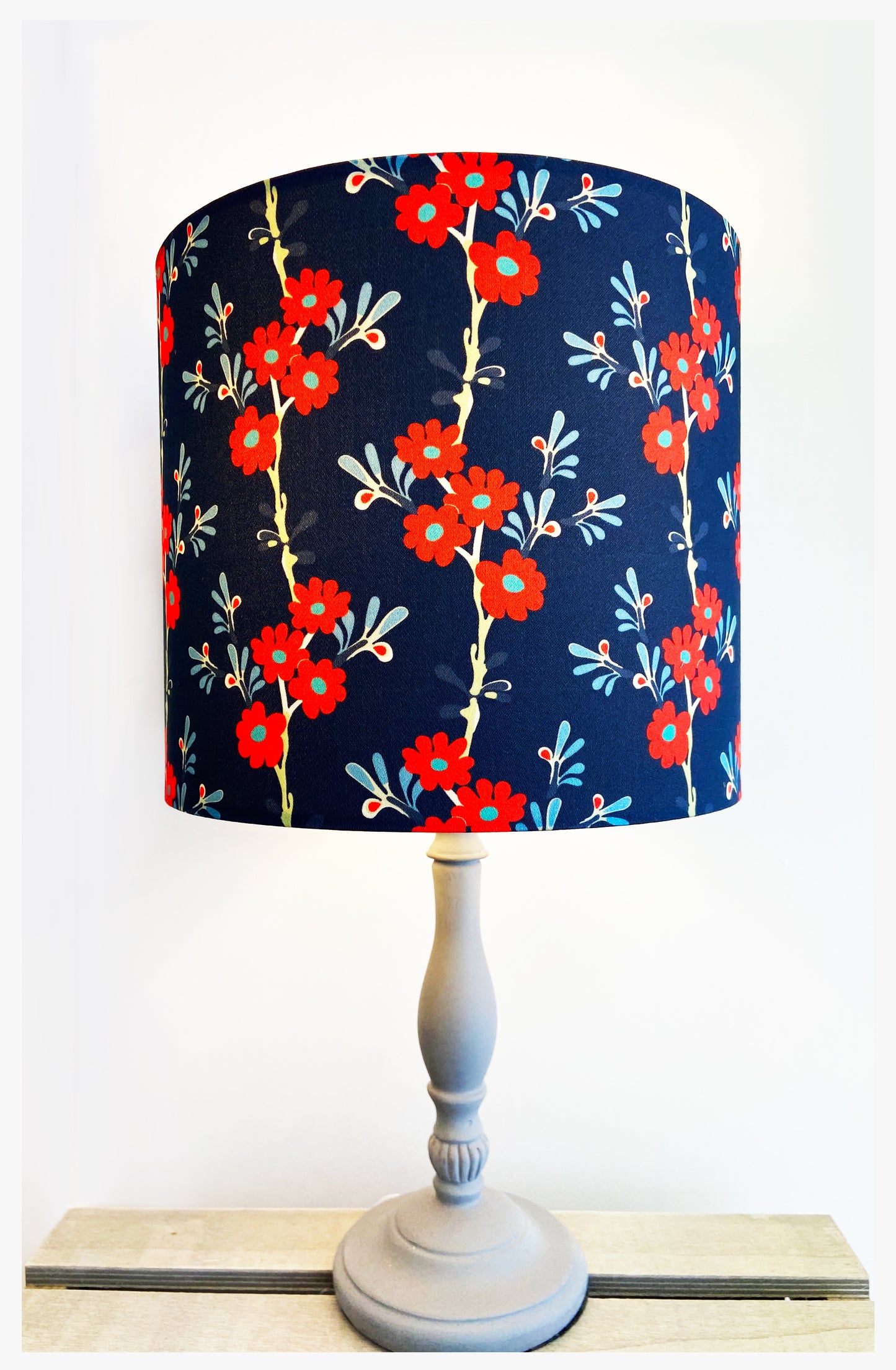 CHARLIE Flower (Red & dark blue) Lampshade