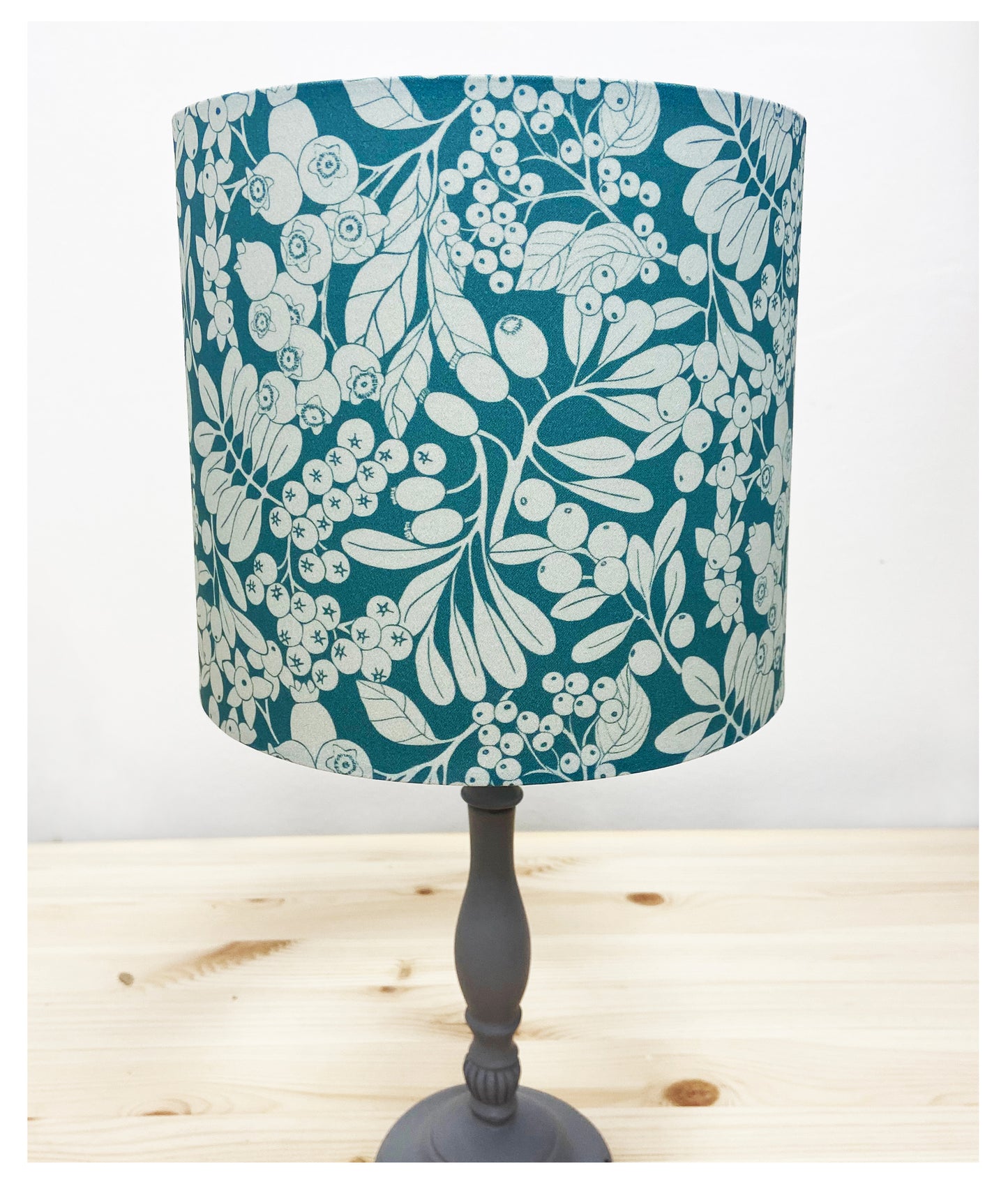 HEDGEROW Berries & leaves (teal blue) Lampshade