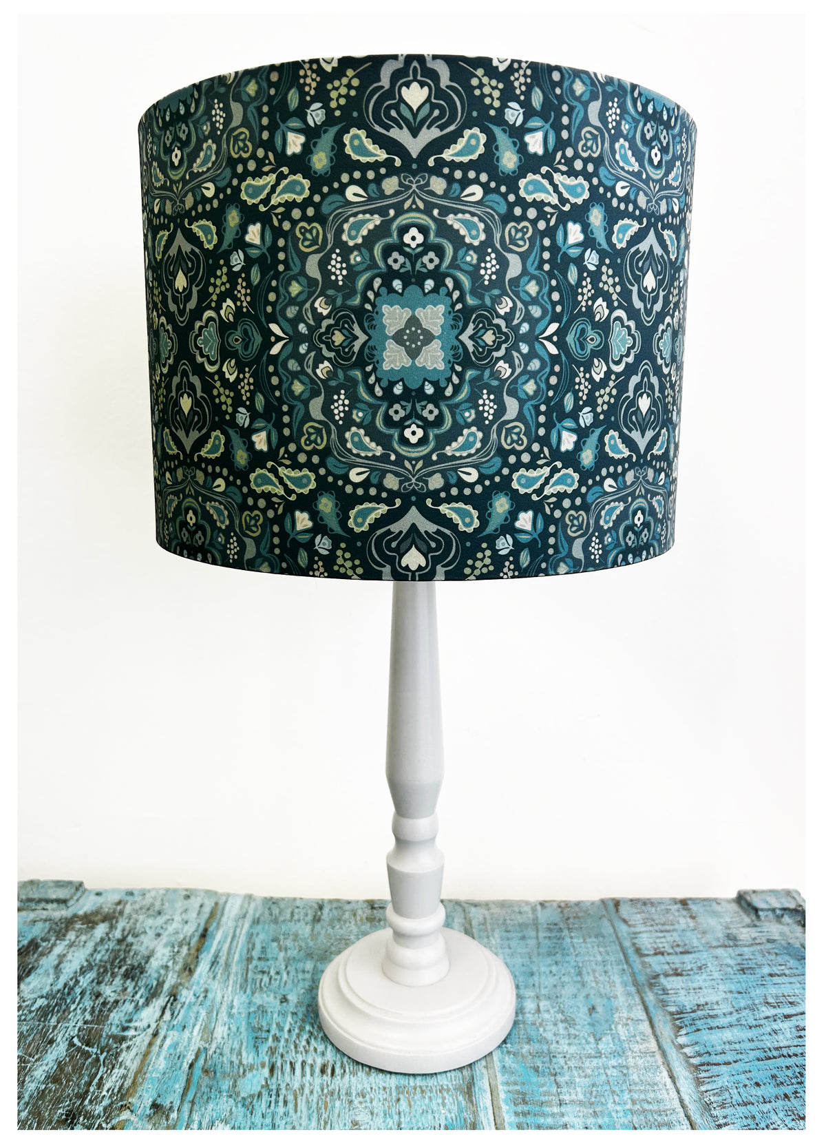 AURELIA Bohemian Lampshade (muted teal blue)