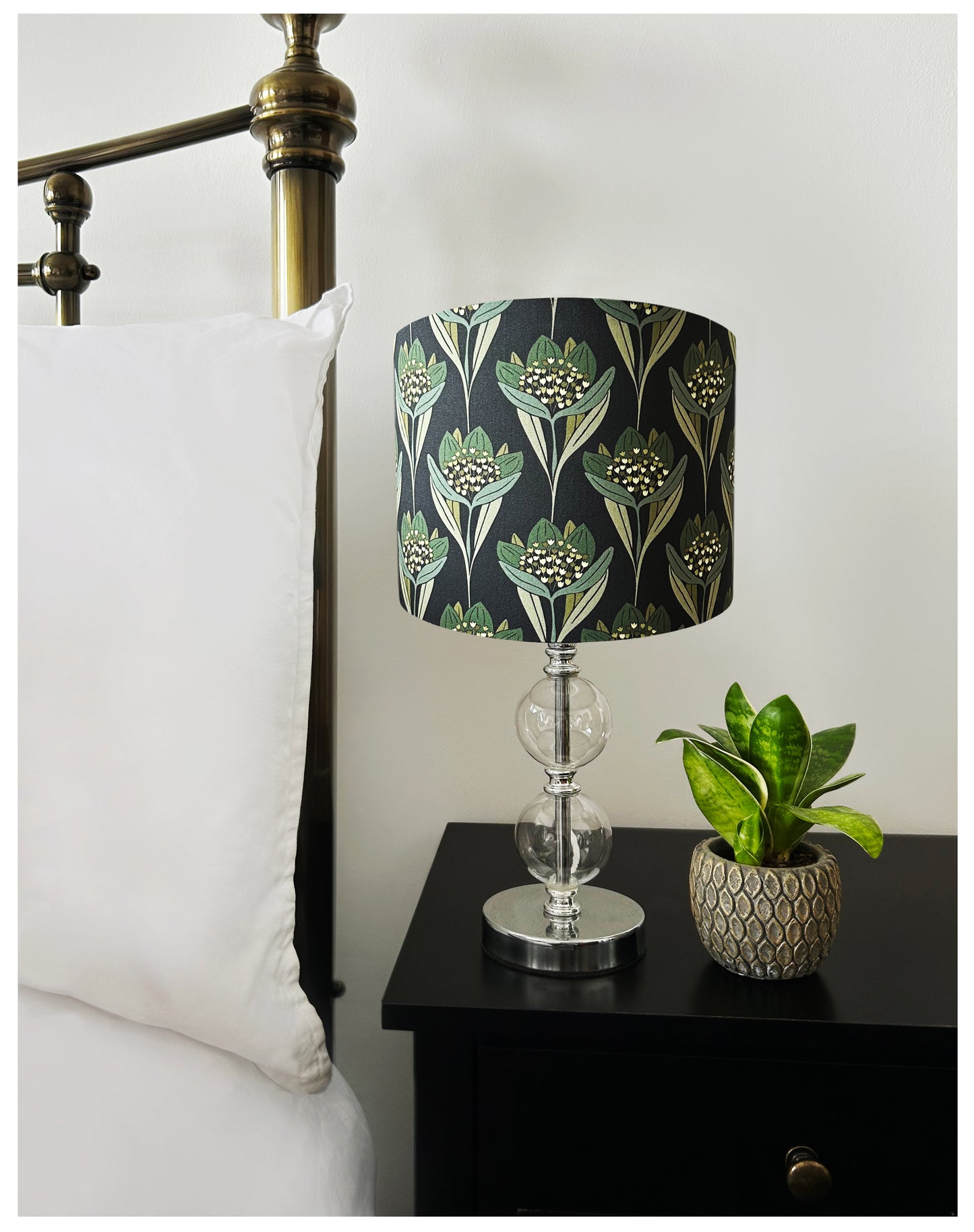 HAPPY FLOWER (muted green) Lampshade