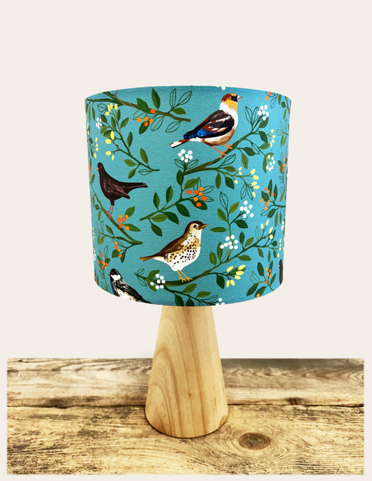 IN THE WOODS (British birds) Lampshade (Blue)