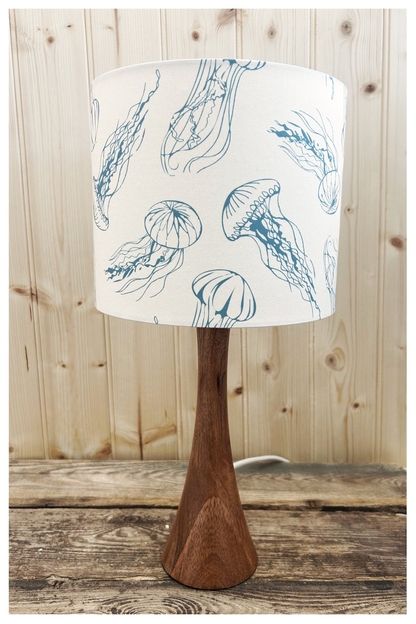 JELLYFISH (muted teal & off white) Lampshade
