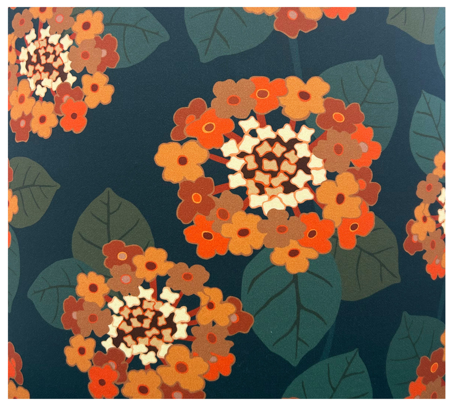 RETRO STARBURST FLOWER (Orange on dark blue) Lampshade