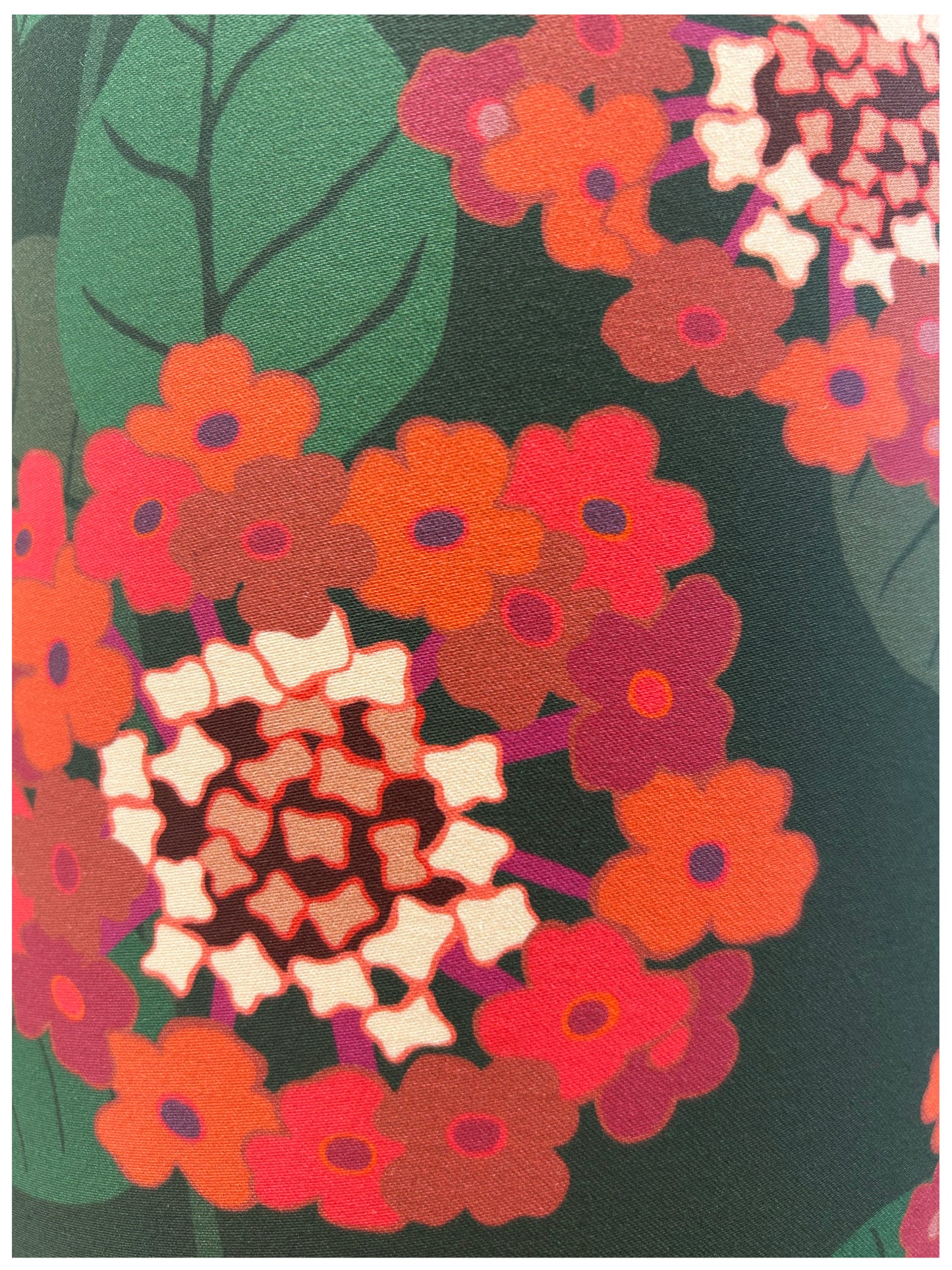 RETRO STARBURST FLOWER (Hot pink on dark green) Lampshade