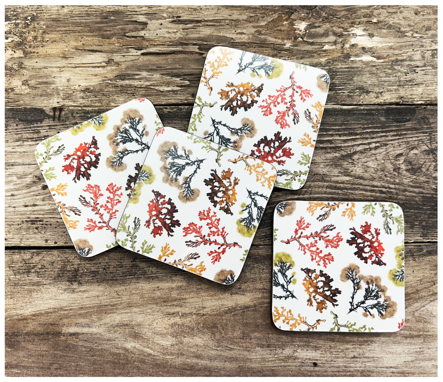ROCKPOOL Set of 4 square coasters