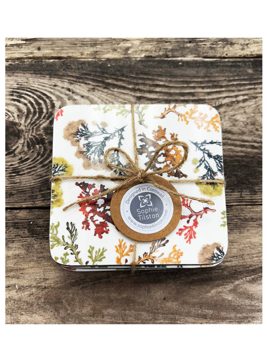 ROCKPOOL Set of 4 square coasters