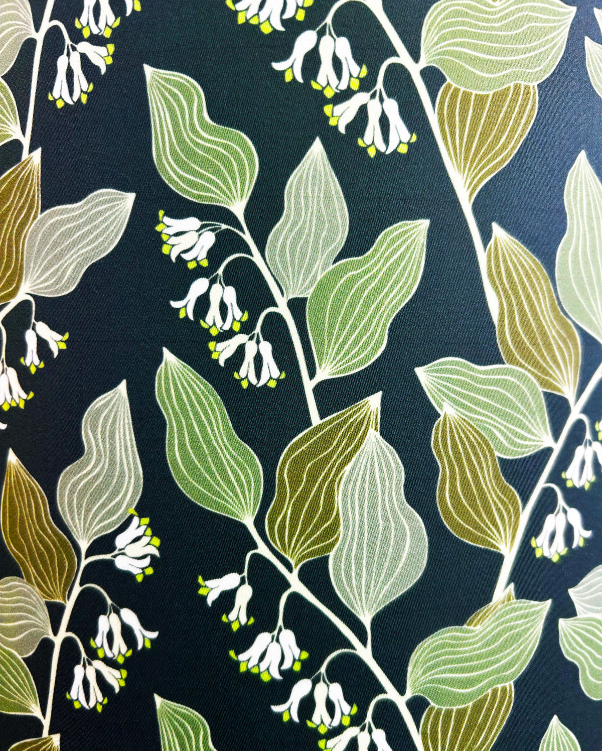 SOLOMONS SEAL (muted dark green/blue) Lampshade