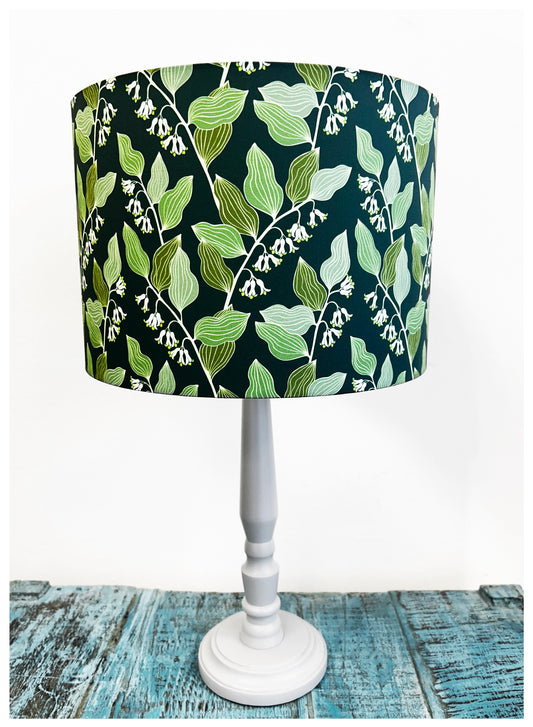 SOLOMONS SEAL (muted dark green/blue) Lampshade