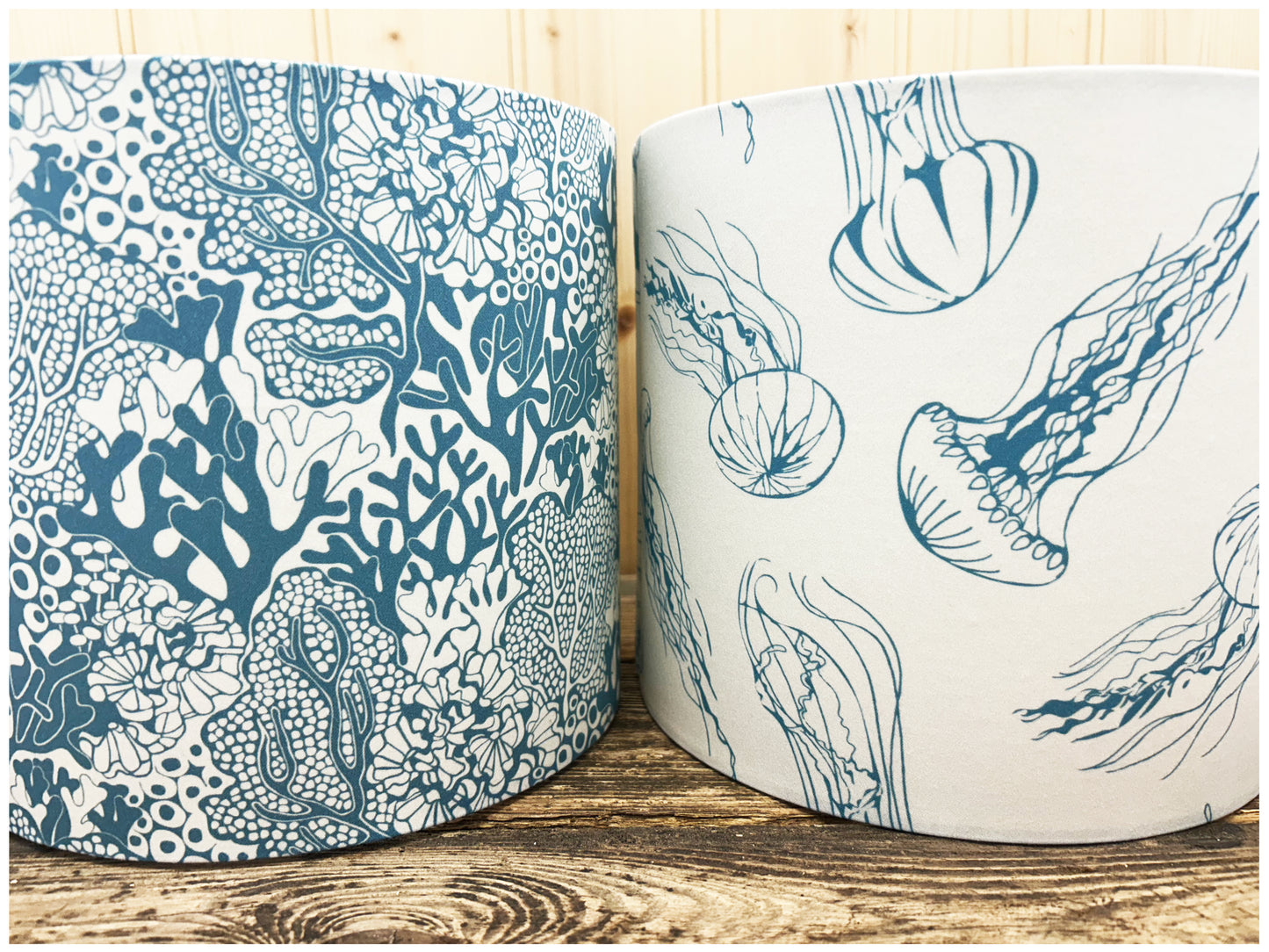 JELLYFISH (muted teal & off white) Lampshade