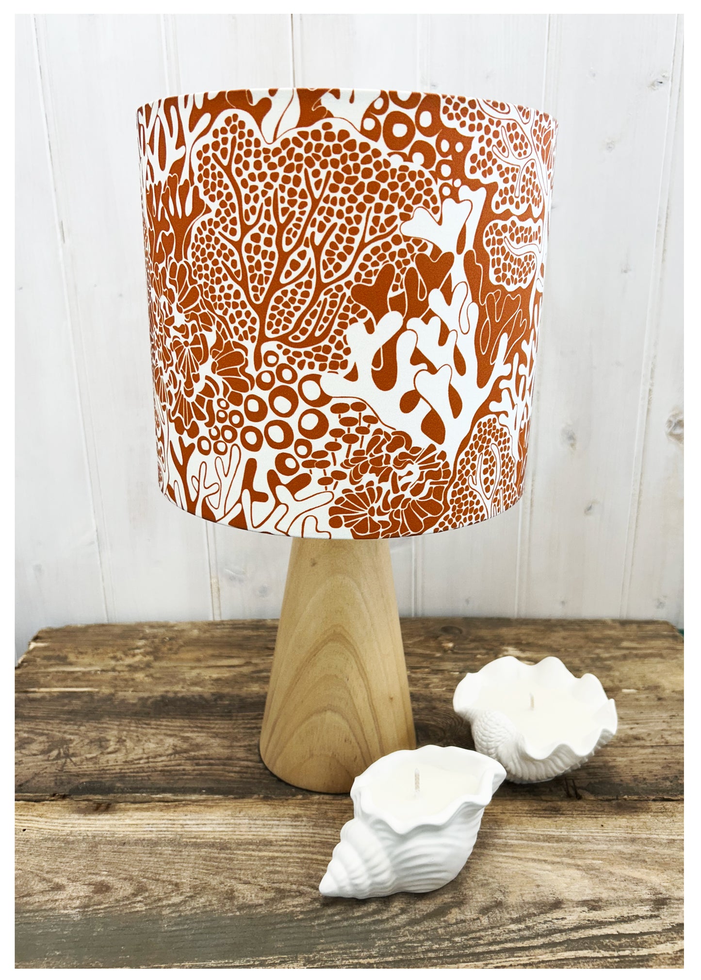 TIDE (burnt orange & off white) Lampshade