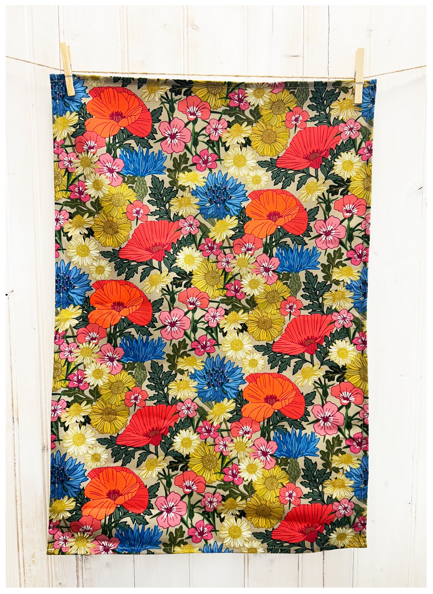 Wild Flowers Cotton tea towel