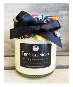 TROPICAL NIGHT Handmade scented jam jar candle